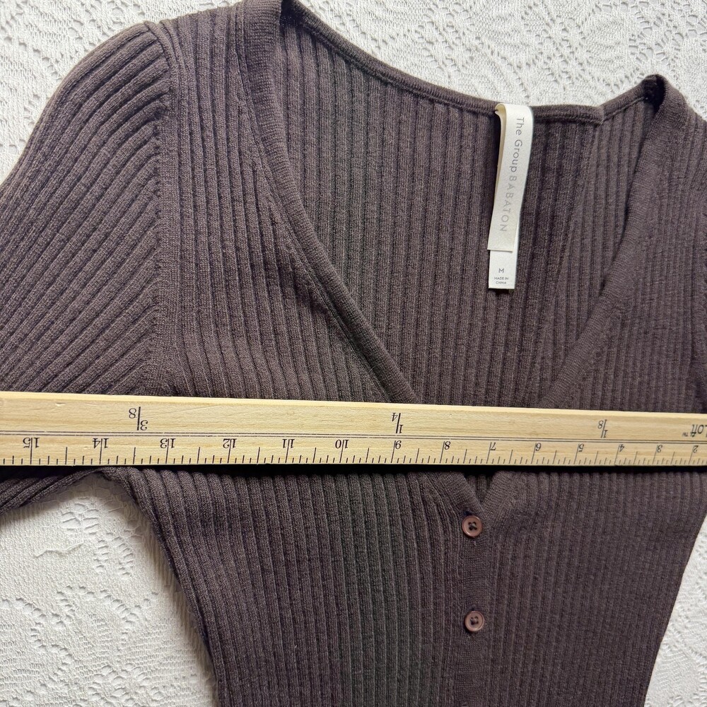 The Group Babaton Sweater Dress Womens Medium Brown Ribbed Bodycon Midi - Picture 9 of 13